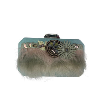 Clutch Cerimonia Pluma Y Collar 4428